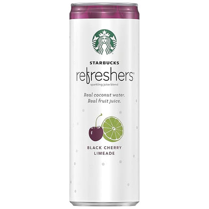 Starbucks Refreshers, 3 Flavor Variety Pack (Peach,Cherry, Stw Lmd), 12 Ounce Sleek Cans (Pack of 12)