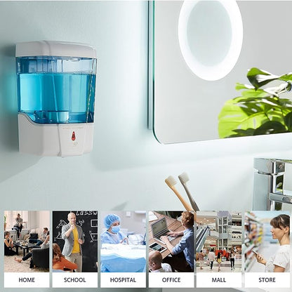 interhasa! Automatic Soap Dispenser Wall Mount 20oz Refillable Liquid Hand Sanitizer Dispenser Commercial Soap Dispenser for Bathroom Support Liquid Gel