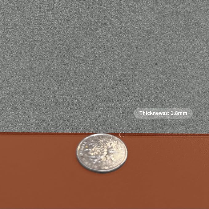 Leather Table Cover,1.8mm Thick,35.4x70.9 Inch Table Protector,Table Protector for Dining Room Table,Dining Table Cover,Table Cover Protector,Kitchen Table Cover(Brown+Gray,35.4x70.9)