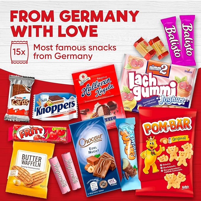 German Snack Box – Authentic German Chocolate & Snacks from Germany - International Snack Box with German Candy & European Treats – Great Gift for Food Lovers