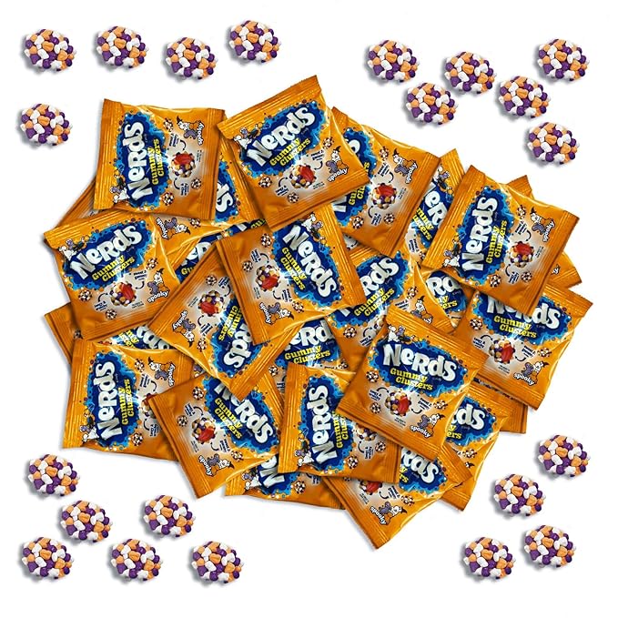 Nerds Spooky Gummy Clusters - 2 lbs Individually Wrapped Candy Pack - 46 Pieces - Classic & Delicious Gummy Candy for Halloween, Movie Nights, Birthdays, Pantry & Baby Showers