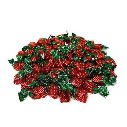 Strawberry Hard Candy Filled With Real Fruit Pulp - 1 lbs - Strawberry Flavored Bon Bons Filled with Real Strawberry Pulp - American Vintage Candy Snack Assortment - Individually Wrapped, 16 oz.