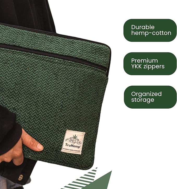 Green Laptop Sleeve – Durable 14-Inch Laptop Cover with Zipper, Lightweight Water-Resistant Case for Travel & Work