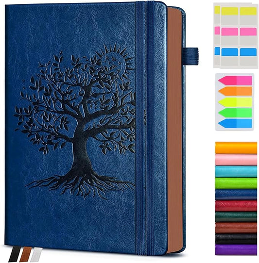 Vintage Leather Journal - 300 Page Lined Journal Notebook with Numbered Pages,A5 Notebook for Women Men,Travel Diary,Daily Journal for Writing, Note Taking, School & Work (5.8" x 8.3")