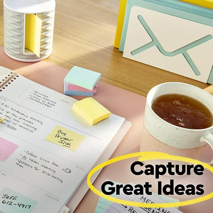 Post-it Notes, 3 in x 3 in, 12 Lined Sticky Notes Pads, 100 Sheets per Pad, The Iconic Canary Yellow Note, School Supplies and Oﬃce Products