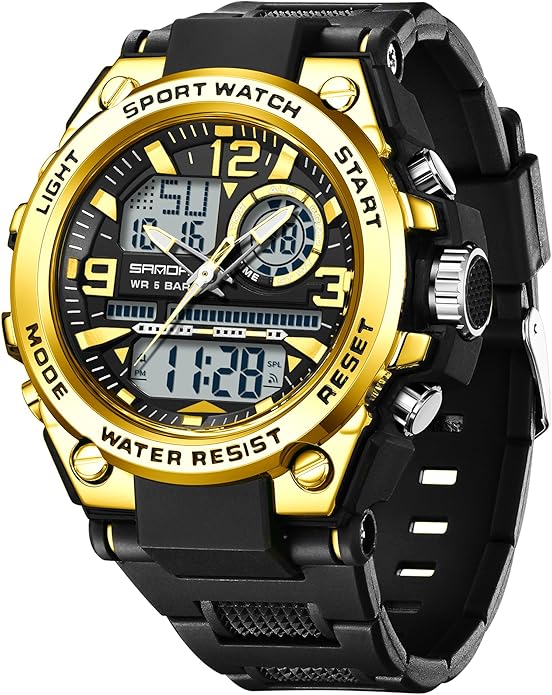 KXAITO Men's Watches Sports Outdoor Waterproof Military Watch Date Multi Function Tactics LED Alarm Stopwatch