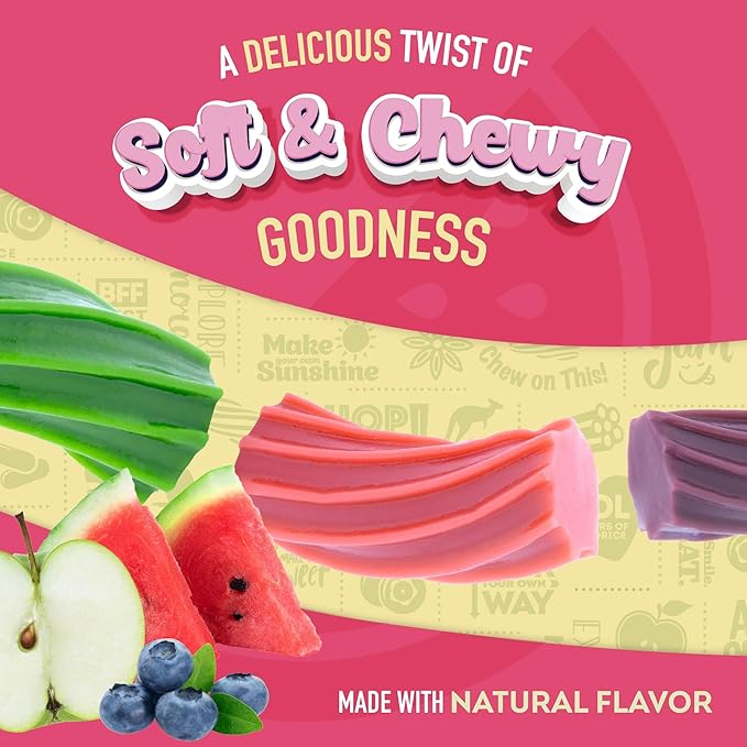Wiley Wallaby Licorice 10 Ounce Variety Pack - Huckleberry, Apple & Watermelon Classic Gourmet Australian Style Soft & Chewy Licorice Candy - Pack of 3