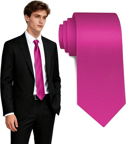 Fineknot Black Ties for Men, Formal Neckties for Men, Solid Color Mens Ties for Business, Wedding, Party, Mens Neck Tie