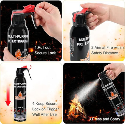 Fire Extinguishers for Home, 1 Pack Vehicle Fire Extinguisher with Mount, Portable Fire Extinguisher Effective on A, B, C, K Fires, Water-Based Extinguisher for Car Boat Office Truck Kitchen Garage RV