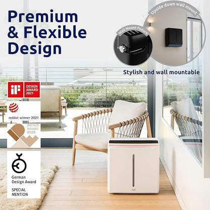 Rabbit Air, A3 SPA-1000N Air Purifiers for Home, Ultra Quiet HEPA Air Purifier - Wall Mountable Air Purifiers for Home Large Room, Allergies, Dust, Mold, Smoke & VOCs - (Black, Odor Remover Filter)