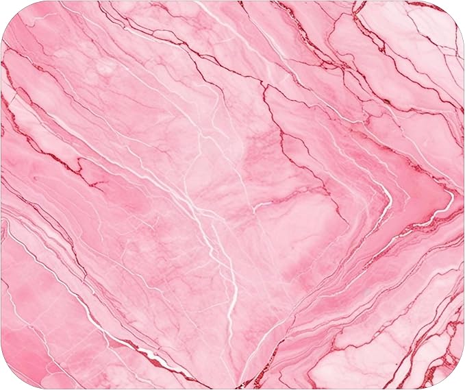 Pink Marble Agate Mouse Pad Mat Mousepad for Desk Computer Laptop PC Gaming Home or Office Gift Marbled Abstract (Pink 2 MP42)