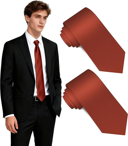 Fineknot Black Ties for Men, Formal Neckties for Men, Solid Color Mens Ties for Business, Wedding, Party, Mens Neck Tie