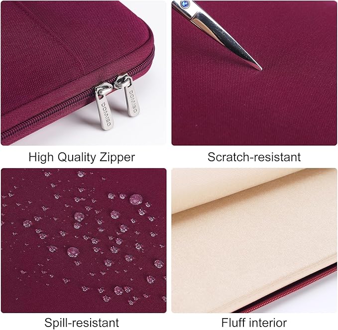 DOMISO 15.6 inch Laptop Case Sleeve Protective Cover Compatible with 16 inch MacBook Pro M4 M3 M2/Pro Max,15.6-16 inch HP Dell ASUS Lenovo Chromebook,Waterproof Computer Cases Bag with Handle,Wine