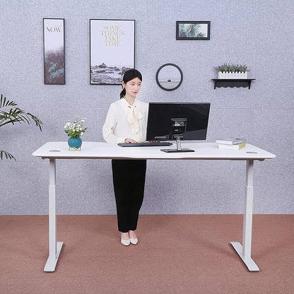 ApexDesk Elite Pro Series 60" x 27" Electric Height Adjustable Stand up Desk, Sit Stand Home Office Desk, Computer Desk - Curved White