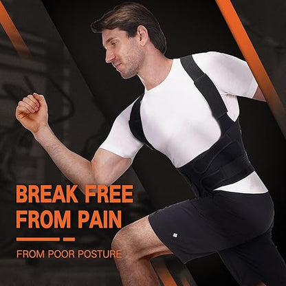 Back Brace Posture Corrector for Men and Women - Adjustable Full Back Brace Posture Corrector Straightener For Upper and Lower Back Pain Relief - Scoliosis, Hunchback, Spine Corrector - Medium