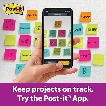 Post-it Super Sticky Big Notes, 11 in x 11 in, 1 Pad, 2X The Sticking Power, Yellow, Recyclable (BN11)