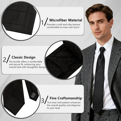 Fineknot Ties for Men, Jacquard Neck Ties, Mens Plaid Paisley Striped Tie, Classic Floral Mens Ties for Wedding Business