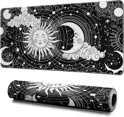 Magic Astrology Extended Big Mouse Pad Large, Gaming Mouse Pad Desk Pad,31.5x11.8 Inch Long Computer Keyboard Mouse Mat Black Mousepad with 3mm Non-Slip Base and Stitched Edge for Gaming and Office
