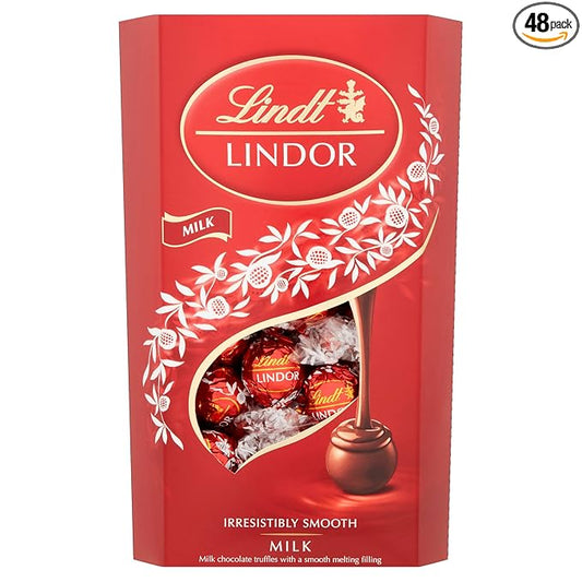 Lindt Lindor Milk Chocolate Truffles Box - approx. 48 Balls, 600 g - Perfect for Sharing and Gifting - Chocolate Balls with a Smooth Melting Filling