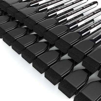 ARTEZA Black Dry Erase Markers with Erasers – Pack of 36 Magnetic Fine Tip Whiteboard Pens with Low-Odor Ink for School, Office & Home Use