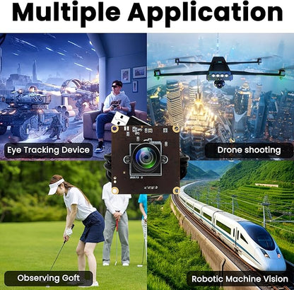 USB 260fps High Speed 110 Wide Angle No Distortion Lens Camera Module 2MP USB UVC Video Lightburn Industrial Camera Plug and Play for Laptop Raspberry Pi Jetson Nano