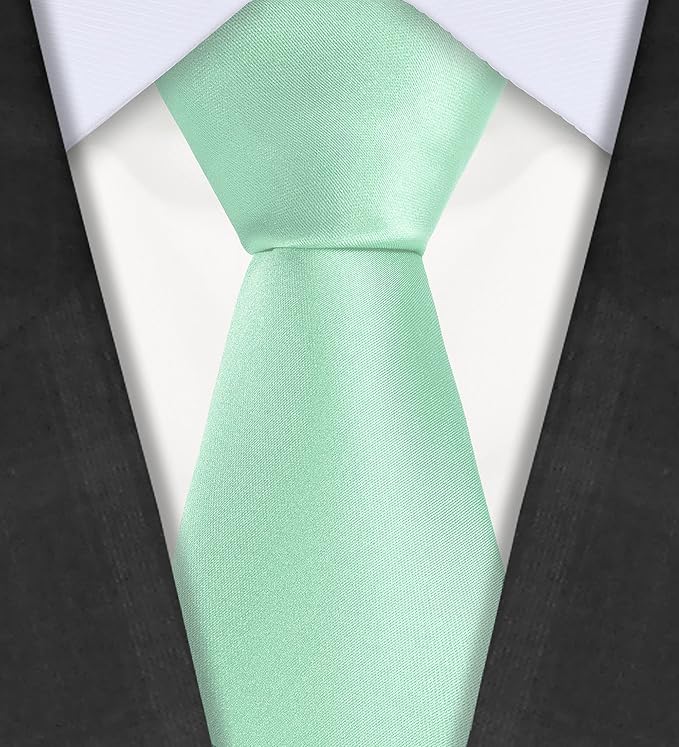 TIE G 5pcs Tie Set in WHITE OR BLACK GIFT BOX: Solid Color Necktie, Satin Bow Tie, Pocket Square, Lapel, Cuff Links