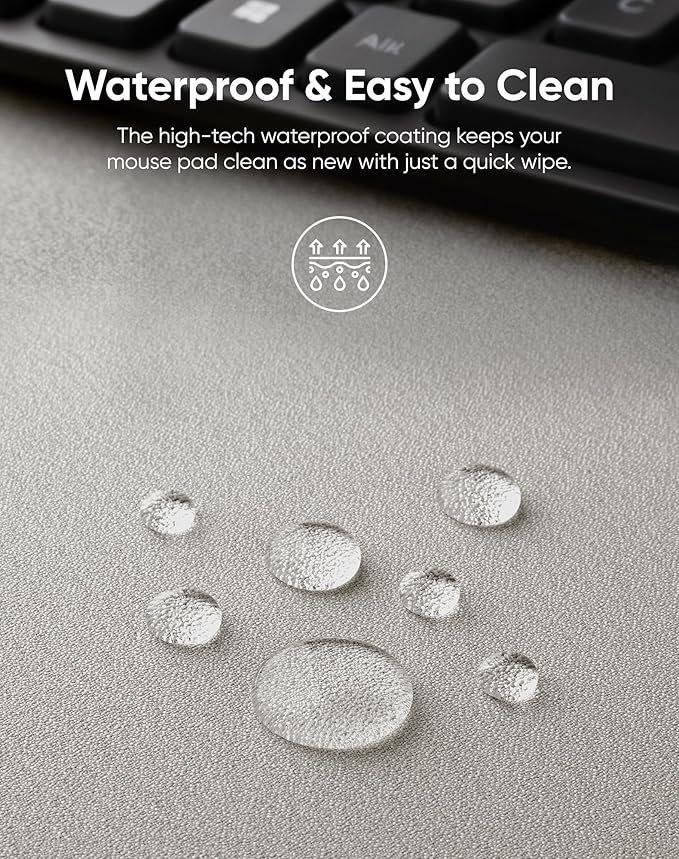 Waterproof Large Gaming Mouse Pad with Durable Stitched Edges, Non-Slip Rubber Base, Grainy Jacquard Mouse Mat Desk Pad for Home Office Gaming, 35.4''x15.7''x0.12'', Matte Beige