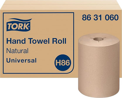Tork Paper Towel Roll Natural H86, Universal, for Mini Dispensers, 6 Rolls x 550 ft, 8631060