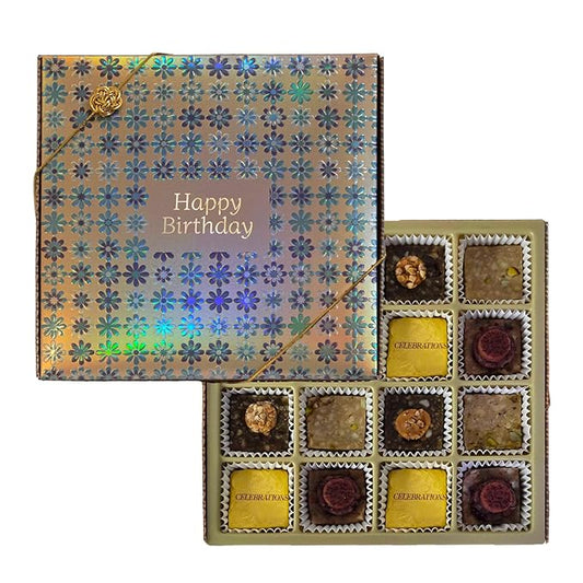 Laumière Gourmet Fruits - Superfood Parfait Collection [Birthday Edition] - Square (16 Pcs) - Happy Birthday Gifts for Women - All Natural Birthday Food Gifts - Healthy Birthday Gift
