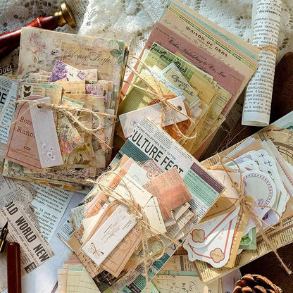 200 Sheets Vintage Newspaper Tickets Scrapbook Paper, Journaling Scrapbooking Supplies Craft Posters Decoupage Paper Ephemera for Junk Journals Card Making Decorative Background