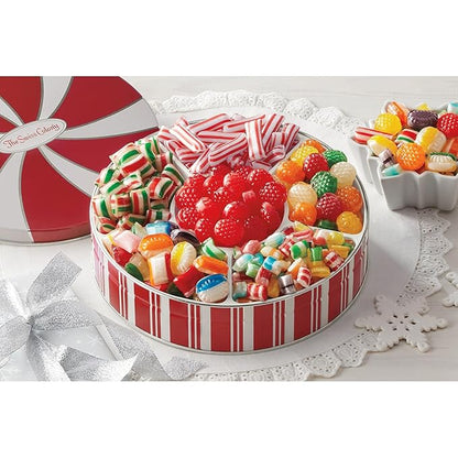The Swiss Colony 27 Favorites Food Gift Box - Assorted Cheeses, Summer Sausage Meats with Christmas Petits Fours Gourmet Mini Layer Cakes Pack of 24 with Traditional Old Fashioned Hard Candy