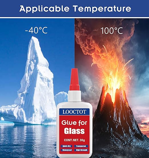 30g Glass Glue,Acrylic Adhesive,Super Instant Glue Bonding Between Glasses,Glass and Other Materials,Quick-Dry Waterproof Clear