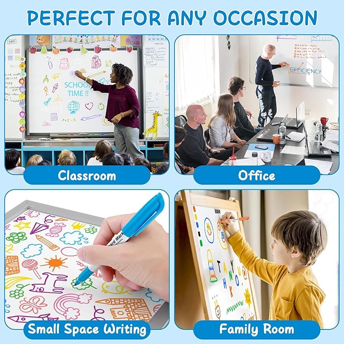 SFAIH Dry Erase Markers Fine Tip - 12 Colors Whiteboard Markers Dry Erase For Kids Adult Low Odor, Black Dry Erase Markers Fine Point For Home Classroom