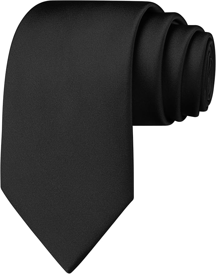 Branduce 3.15"（8cm） Mens Solid Satin Tie Pure Color Necktie for Business and Wedding + Gift Box