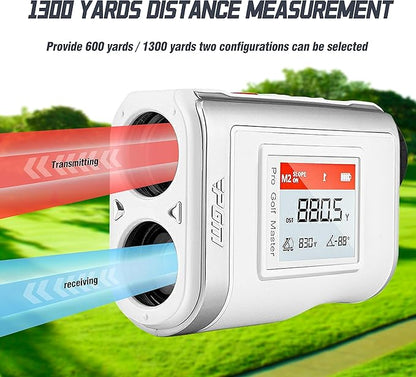 PGM Golf Rangefinder with Slope 600/1300 Yards, 7X Magnification Laser Range Finder Golf with Flag Pole Locking Vibration, Golf Gifts Accessories with Range Finder Magnetic Strap for Men