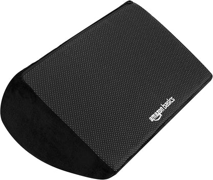 Amazon Basics Foam Foot Rest for Under Desk at Work with Washable Cover, Comfortable Stool for Home and Office, 5.1 x 10.2 x 17.3 in, Black