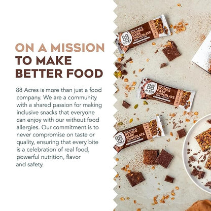 88 Acres Granola Bars | Double Dark Chocolate | Gluten Free, Nut-Free Oat and Seed Snack Bar | Vegan & Non GMO | 12 Pack