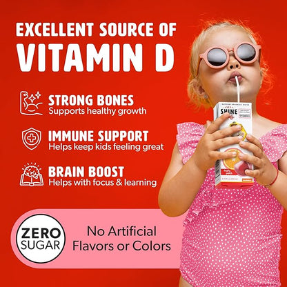ShineWater Kids x Paw Patrol Vitamin D Fruity Punch Juice Boxes | No Added Sugar | Naturally Flavored Drink for Kids | Vegan Gluten Free Hydration | 32 Pack