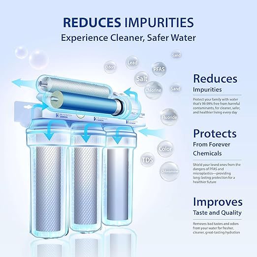 APEC WATER - Reverse Osmosis Water Filter System (ROES-50) Essence Series - 5-Stage Filtration - 50 GPD - Removes 99.99% of Impurities - DIY Install - WQA Certified - Under Sink Reverse Osmosis System