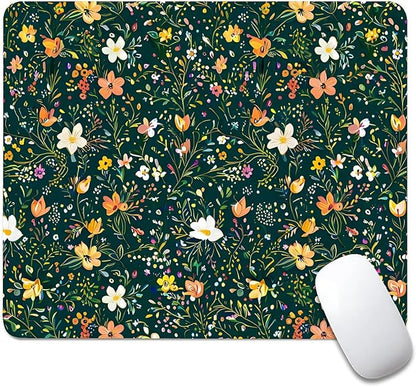 Square Mouse Pad Wild Flower 2, Personalized Premium-Textured Custom Mouse Mat Design, Washable Mousepad Cloth, Non-Slip Rubber Base Computer Mouse Pads for Wireless Mouse