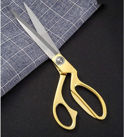 8.5'' Gold Stainless Steel Sharp Tailor Scissors - Professional Household Craft Fabric Scissors - Heavy Duty Cutting for Sewing, Crafts, Home, Kitchen, Office
