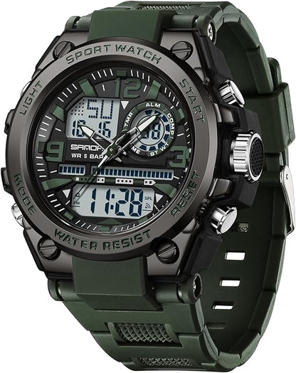 KXAITO Men's Watches Sports Outdoor Waterproof Military Watch Date Multi Function Tactics LED Alarm Stopwatch