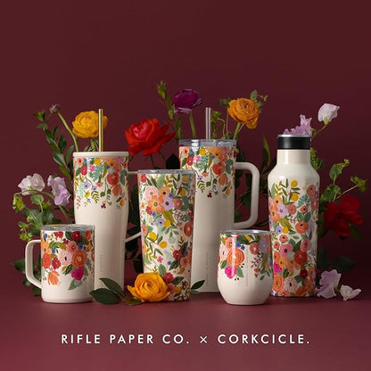 Corkcicle x Rifle Paper Co. Triple Insulated Coffee Mug with Lid & Handle - Keeps Beverages Hot for 3+ Hours - Gift for Mom - Great for Mother's Day or Christmas - 16 oz - Nutcracker Green