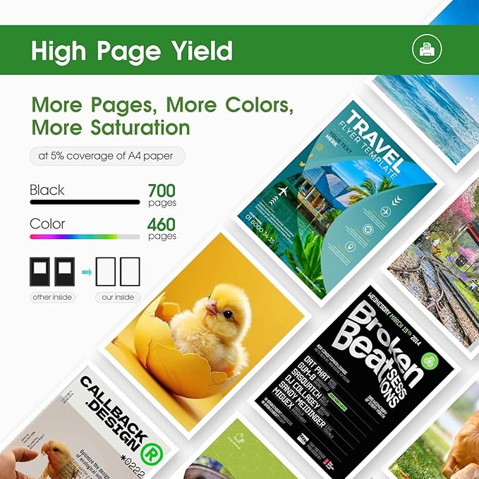LLAOLLAO 64XL Black Ink Cartridge Replacement for HP Ink 64 High Yield Printer Ink 64 XL Works with HP Envy Photo 7855 7858 7155 7800 6255 6252 7158 Tango Printer (2 Black)