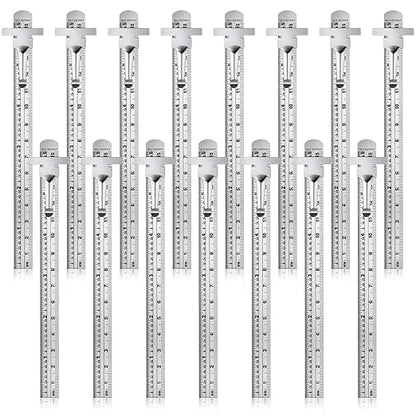 30 Pieces 6 Inch 15 cm Pocket Ruler Flexible Precision Stainless Steel Ruler with Detachable Clips Stainless Steel Pocket Clip Scale Gauge Metric British System