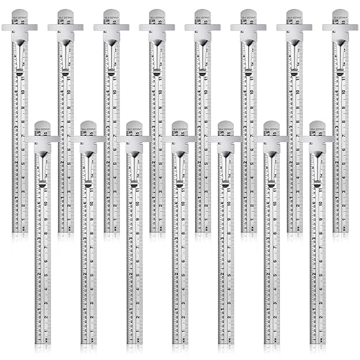 15 Pieces 6 Inch 15 cm Pocket Ruler Flexible Precision Stainless Steel Ruler with Detachable Clips Stainless Steel Pocket Clip Scale Gauge Metric British System
