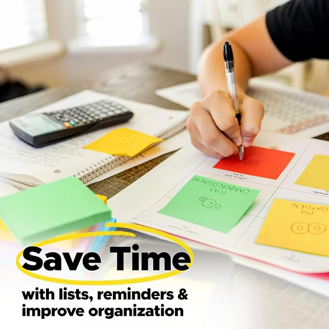 Post-it Super Sticky Notes 3x3 in, 24 Pads/Pack, 70 Sheets/Pad, Workshop Kit, Red, Yellow, Green (654-24SSANSIOC)