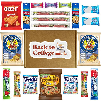 Hangry Kits Back to College Snack Box – 20-Piece Assorted Snack Care Package for Students – College Essentials for Dorm Life, Studying, Exams, or Gifts – Sweet & Savoury Variety Pack