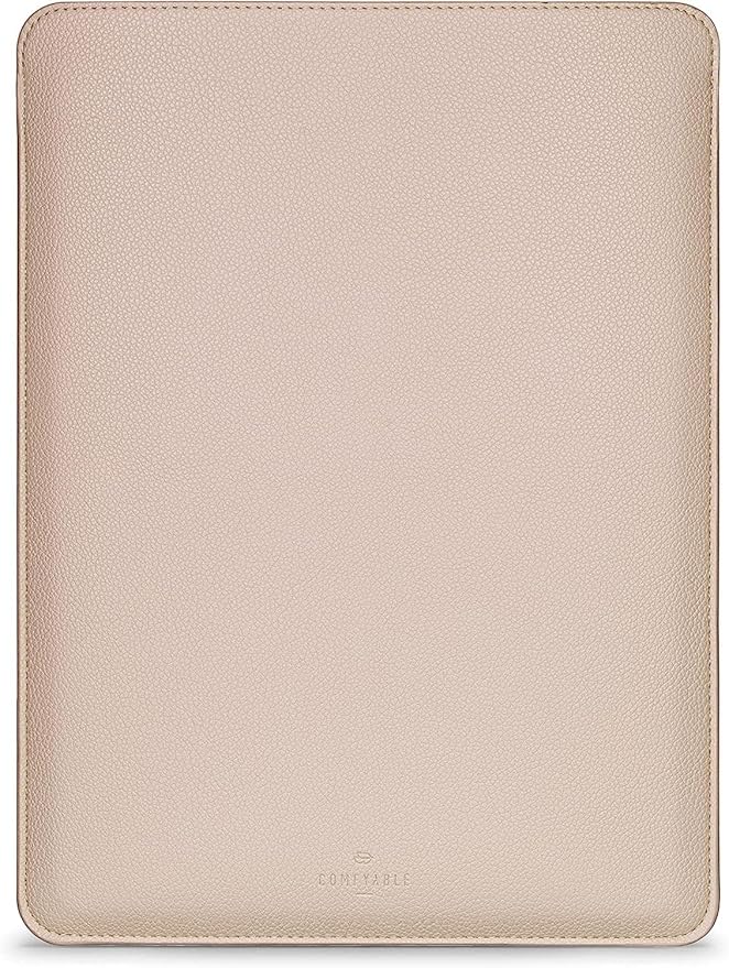 Comfyable Laptop Sleeve 14 Inch Precisely Compatible with MacBook Pro M4 M3 M2 M1 Pro/Max 2024, Faux Leather Cover Case 14 in, Sand
