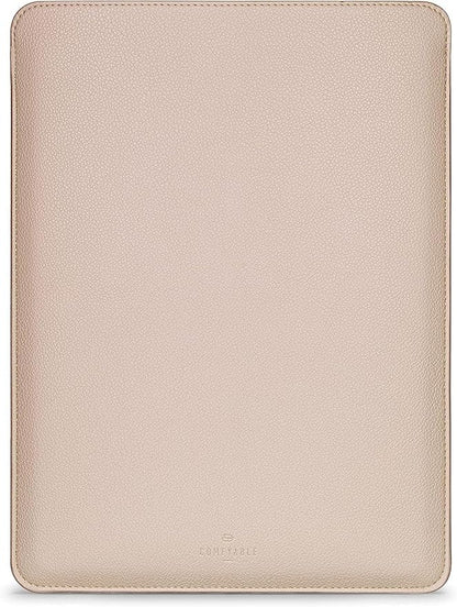 Comfyable Laptop Sleeve 14 Inch Precisely Compatible with MacBook Pro M4 M3 M2 M1 Pro/Max 2024, Faux Leather Cover Case 14 in, Sand
